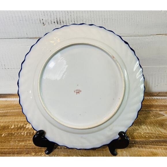 Set of 2 Vintage Antique Hand Painted Geisha Girls Scalloped Nippon Plates 8.5" - Picture 7 of 13